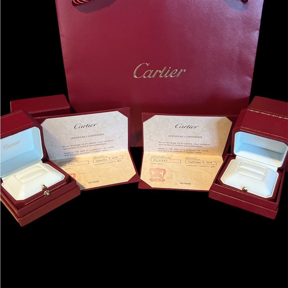 CARTIER Bridal Ring Boxes, Outer Boxes, Certificates, and Bag